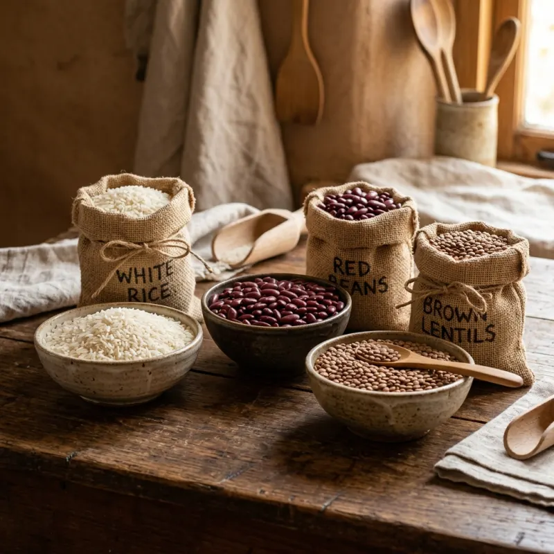 Granos, arroz y legumbres seleccionadas