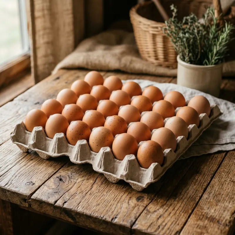 Huevos rojos frescos AA en panal
